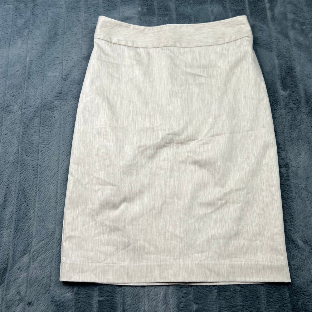 Liz Claiborne Womens Beige Textured Pencil Skirt Size 2 Office Career Workwear
